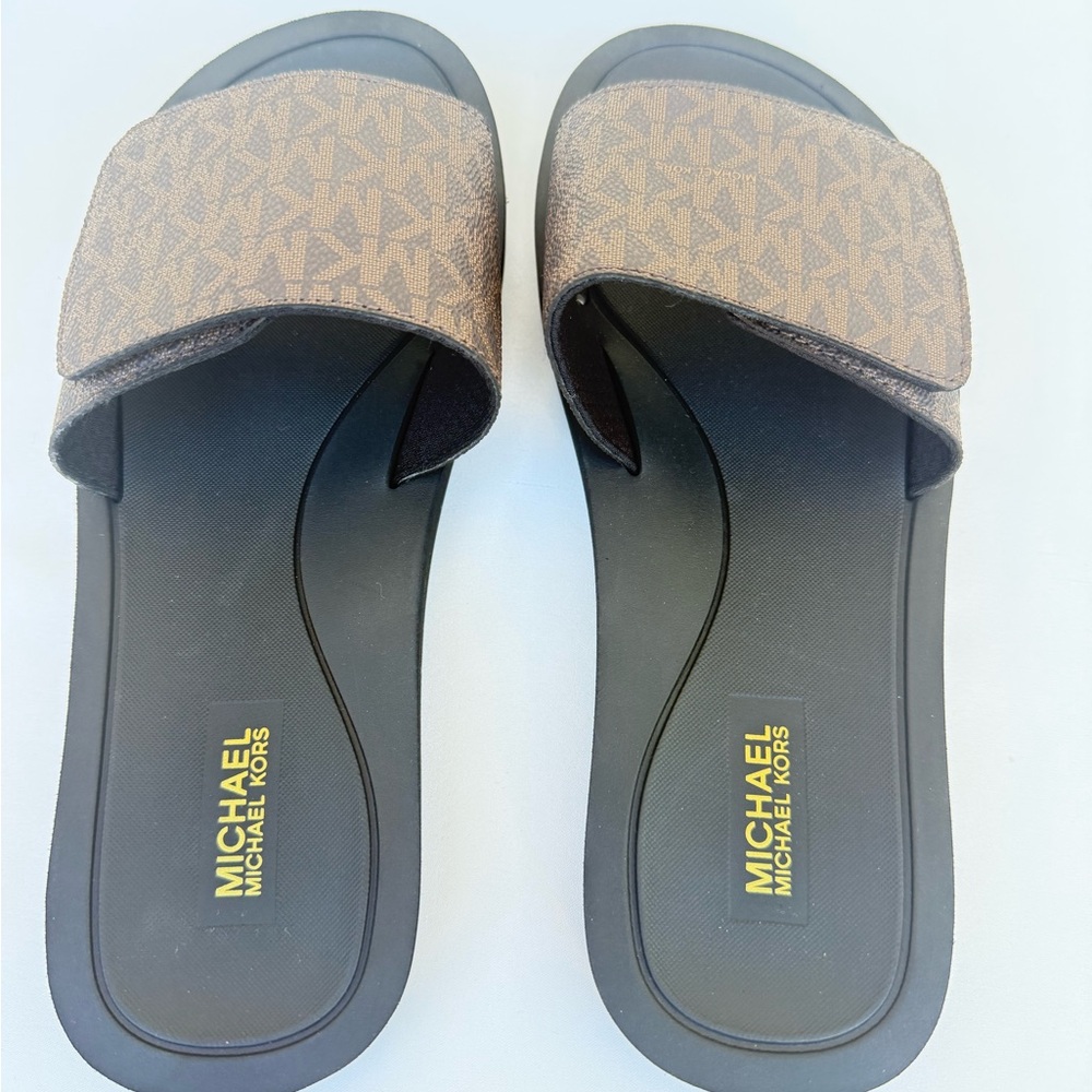 ✨👡 New Michael Kors  Slide Sandals – Brown Size 8 (No Box) 👡✨ - Picture 4 of 7